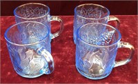 Set of 4 Blue Glasses