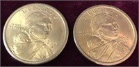Pair of 2000P Sacagawea Dollars