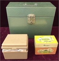 Metal Storage Box and Recipe Boxes