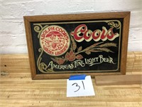 COORS BEER SIGN 12" X 17.5 "