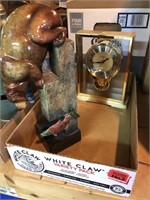 HOWARD MILLER CLOCK / BEAR FISH STATUE