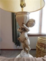 2 Cupid Lamps on Stands