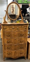 Antique 6-Drawer Dresser W/ Mirror