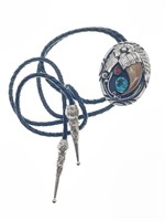 Turquoise and Bear Claw Bolo Tie