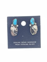 Turquoise Earrings Made From Sterling Silver