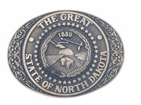 The Great State of North Dakota Belt Buckle 3”