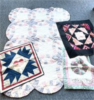 Quilt, Quilted Pillow Case, and Quilted Pieces