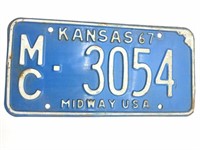 Kansas 1967 License Plate