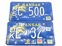 (2) Kansas 1981 License Plates
