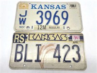 (2) Kansas License Plates