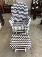 Blue & White Mother's Glider Rocker