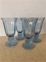 Fostoria Captiva Blue 4pc Glasses