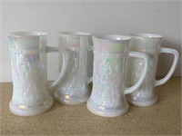 Vintage Federal Glass Heat Proof Iridescent Mugs