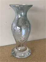 Lenox Teal Iridescent Etched Crystal Vase