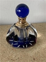 Czech Cut Art Glass Perfume Bottle
