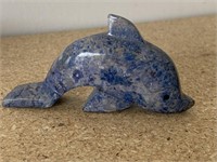Vintage Sodalite Carved Dolphin Figurine