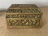 Vintage Gold Wash Pottery Covered Box