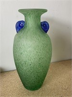 Studio Art Pottery Green & Blue Vase