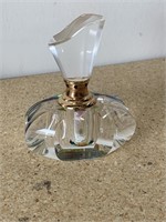 Czech Cut Art Glass Perfume Bottle