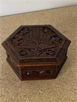 Hand Carved Wooden Chinese Trinket Box
