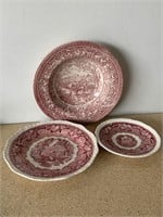 Trio Pink Willow Plates