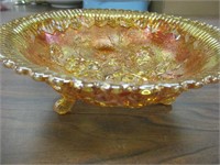 CARNIVAL GLASS MARIGOLD ROSE FOOTED COMPOTE