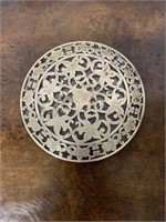 Sterling Silver & Glass Tea Trivet