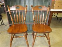 PAIR OF SOLID MAPLE CHAIRS