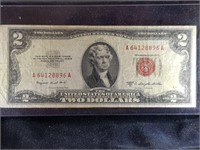 1953 Red Seal $2 Dollar Bill