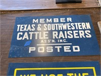 Metal Cattle Raisers Sign