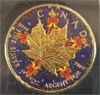 2017 Canada Silver Maple 1 oz w/Gold Obverse