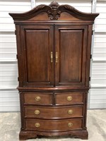 Curved Front Wood Armoire