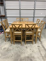 Pub Table with 8 Chairs