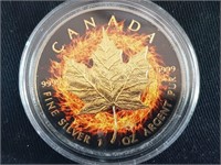 2016 Canada Silver 'Burning Maple' w/24kt
