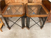 (2) Glasstop End Tables