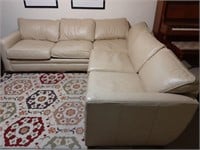 TAN LEATHER RANDALL ALLAN 3 PC.SECTIONAL COUCH