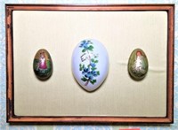 Porcelain Eggs Mounted in Frame