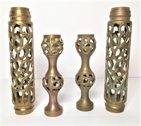 Two Brass Lamp Sections