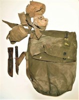 Army Bag and Canteen Belt and Knife