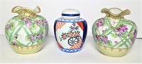 Hand Painted Urn and Vases