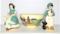 Ceramic Baden Bowl and Dutch Boy and Girl