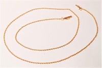 14K Yellow Gold Rope Chain with Safety