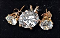Large CZ Pendant and Earrings