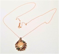 14K Yellow Gold Chain and Pendant