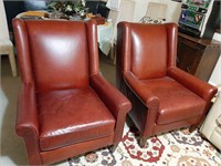 PAIR OF RANDALL ALLEN LEATHER CLIB CHAIRS