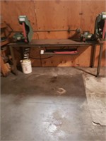 2.5' x 7' metal work table