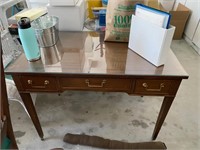 3 Drawer Mahogany Desk with Glass