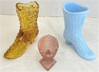 Vintage Glass/Porcelain Boots and More