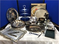 Collection of Silver Plated Serving Pieces & more
