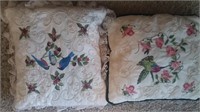 Two Embroidered Pillows